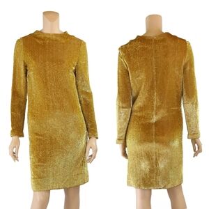 Unbranded Vintage 50s 60s Gold Metallic Mod Party Cocktail Dress sz 7/8